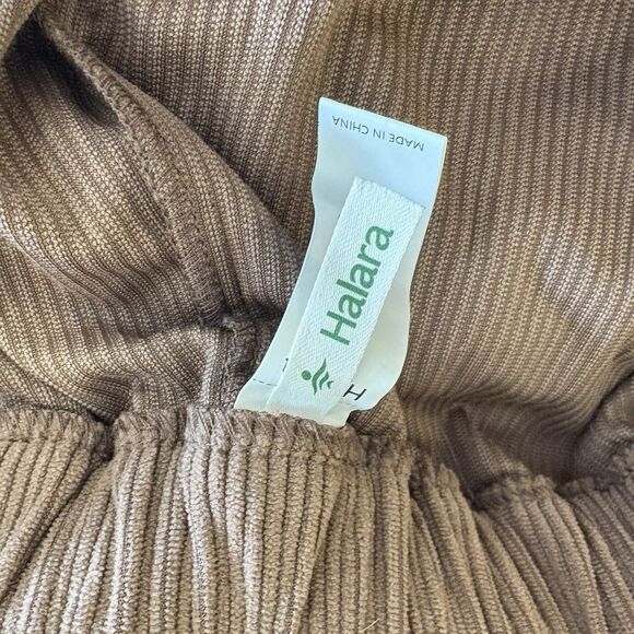 Halara Brown Pant Corduroy Straight Leg Relaxed Trouser Pocket Casual Medium - Picture 8 of 8